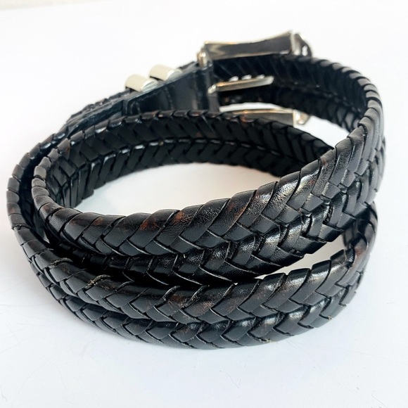 Brighton Dark Brown Braided Leather Belt Size M/30 - Picture 2 of 7